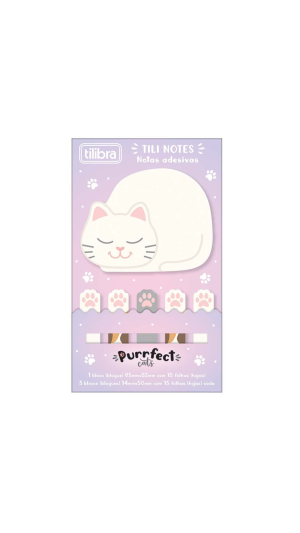 BLOCO RECADO TILI NOTES PURRFECT CATS C/6 BLOCOS TILIBRA