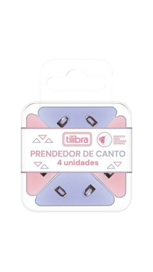 PRENDEDOR P/PAPEL DE CANTO BLISTER C/4 UNID.TILIBRA
