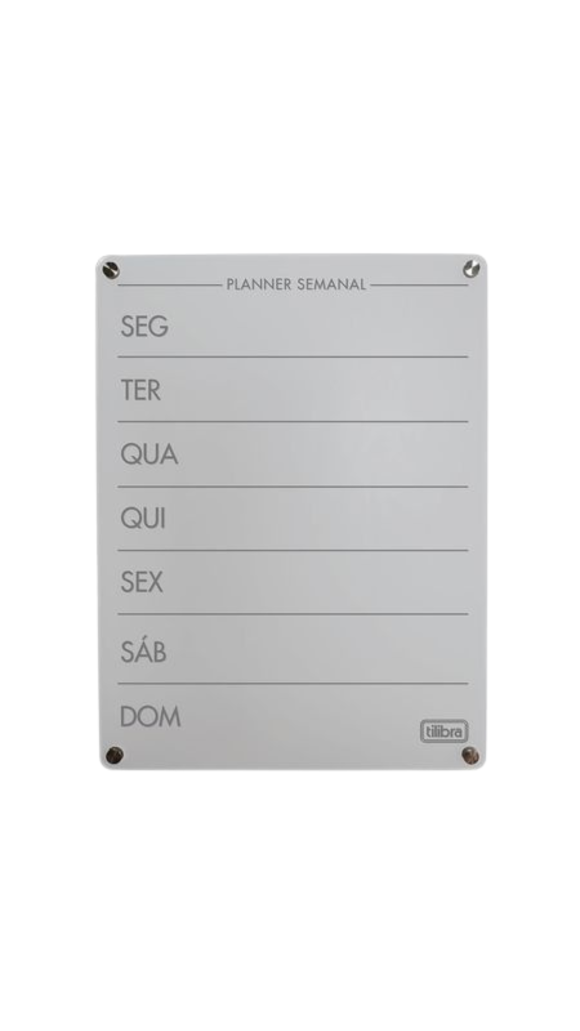 QUADRO ACRÍLICO PLANNER SEMANAL 30X20CM TILIBRA