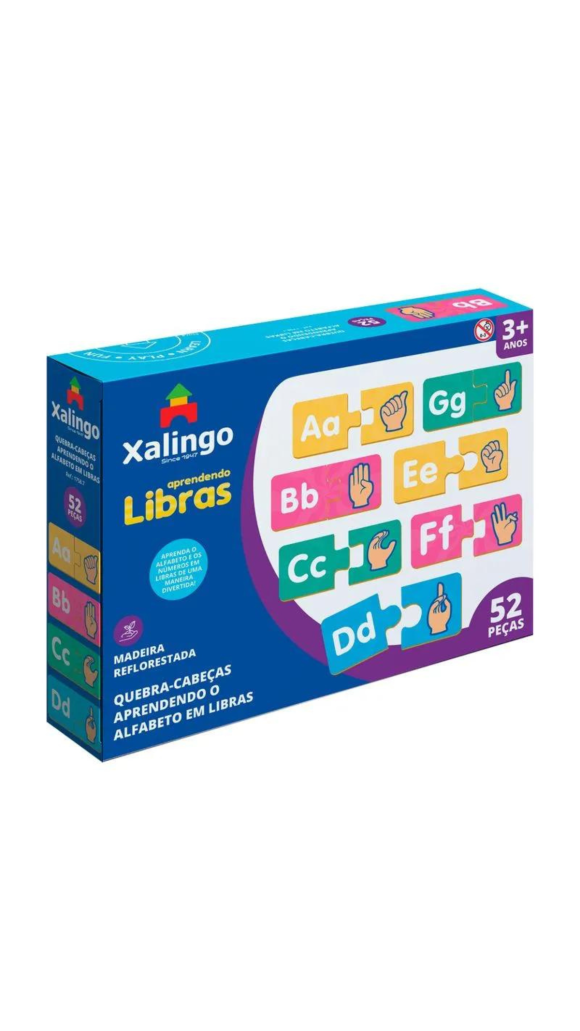 QUEBRA-CABEÇA APRENDENDO O ALFABETO EM LIBRAS C/52 PCS XALINGO