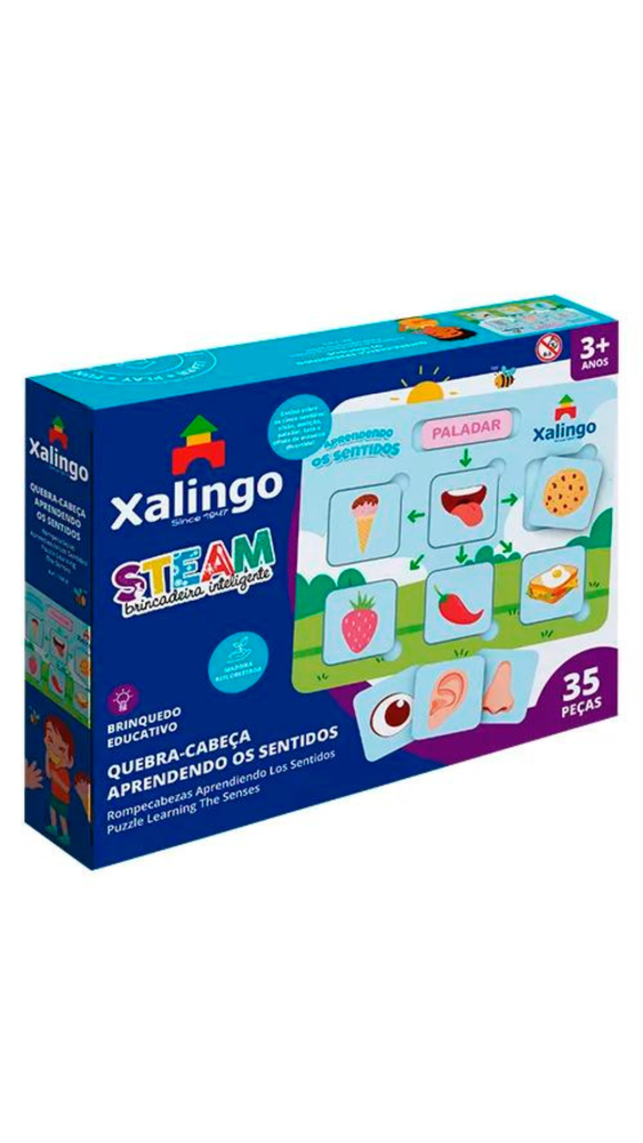 QUEBRA-CABEÇA STEAM APRENDENDO OS SENTIDOS C/35 PCS XALINGO