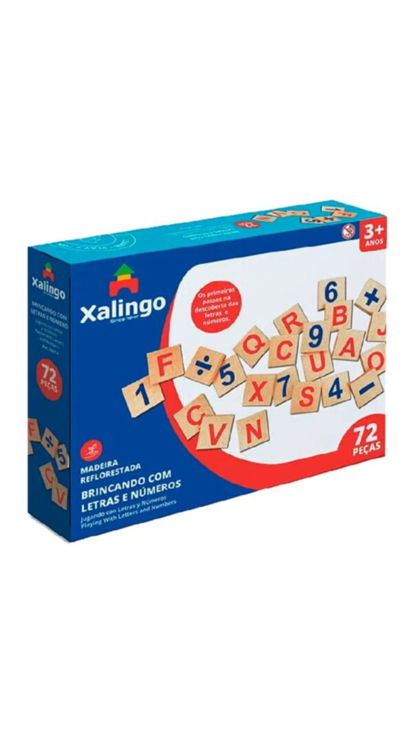 JOGO BRINCANDO COM LETRAS E NÚMEROS C/72 PCS XALINGO
