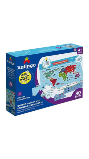 QUEBRA-CABEÇA MEU PRIMEIRO MAPA-MÚNDI C/30 PCS XALINGO