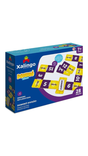 JOGO DOMINÓ MADEIRA DIVISÃO C/28 PCS XALINGO