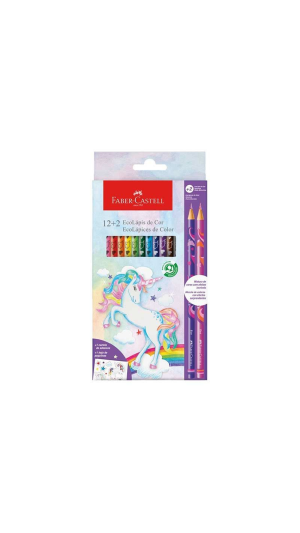 LAPIS DE COR 12 CORES + 2 LAPIS UNICORNIO FABER-CASTELL