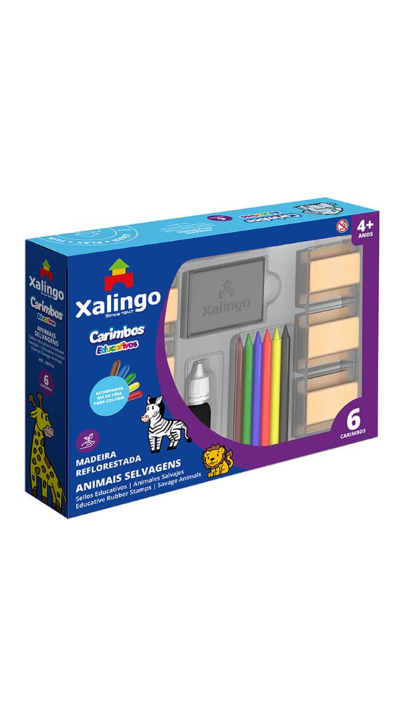 CARIMBOS EDUCATIVOS MADEIRA C/06 PCS XALINGO