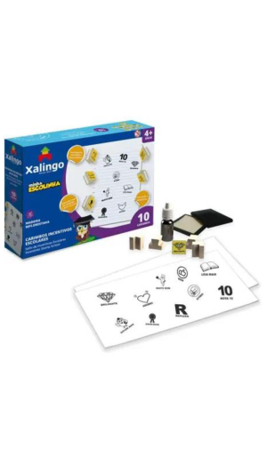 CARIMBOS MINHA ESCOLINHA MADEIRA C/10 PCS XALINGO