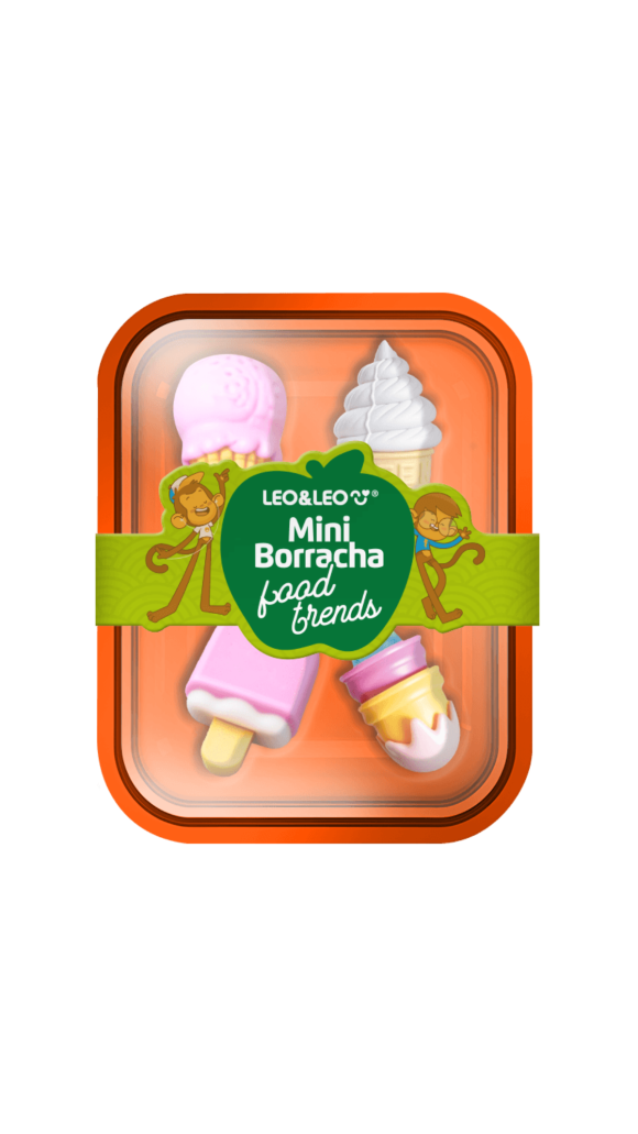 BORRACHA MINI FOODS MARMITINHA C/4 BORRACHAS LEO&LEO